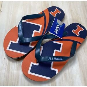 Illinois Fighting Illini NCAA Flip Flops Team Logo NWT Various Sizes Unisex‎
